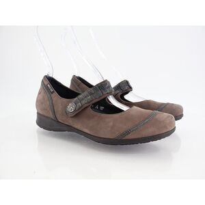 Mephisto Mary Jane Pumps Womens 7.5 Brown Black Nubuck Comfort Shoes Adjustable
